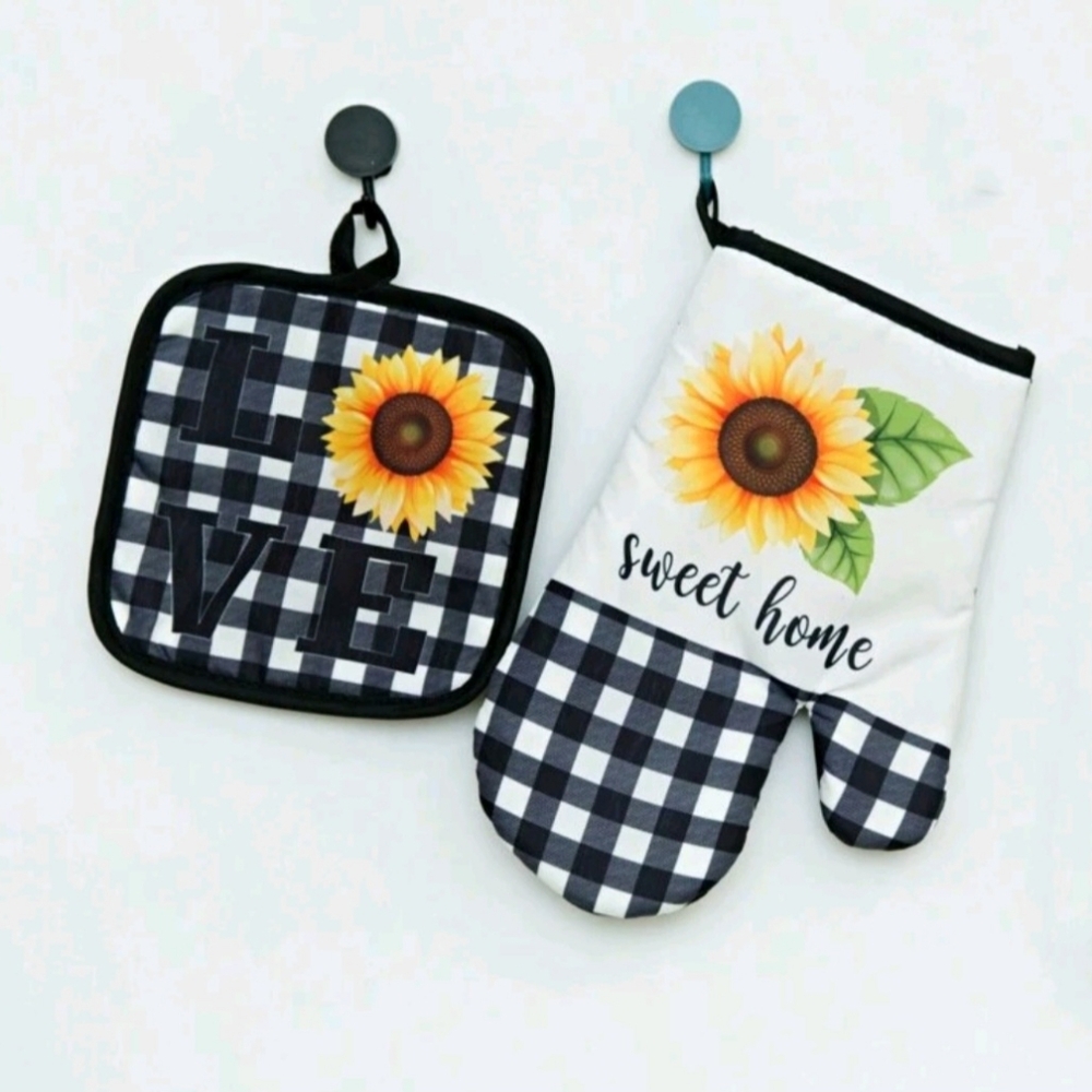 Kitchen Sunflower Oven Mit Set